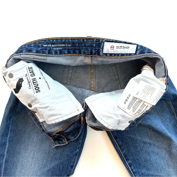 AG-ED DENIM THE EX BOYFRIEND SLOUCHY SLIM DISTRESSED ANKLE JEANS Sz24 - Picture 9 of 12